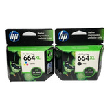 Kit 2 Cartuchos Hp 664xl (preto + Color) Originais 2136 2676