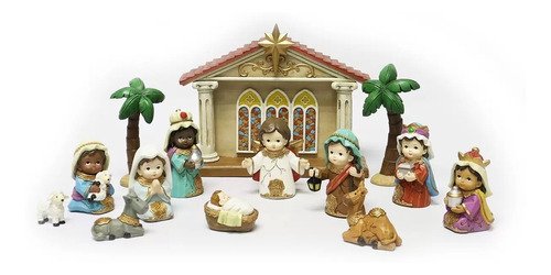 Nacimiento Navideño Miniatura 12 Piezas Poliresina