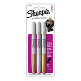 Set 3 Lapices Sharpie Punta Fina Colores Metalico