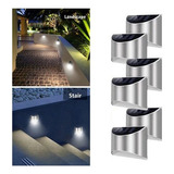 Hhh 6pcs Solar Jardín Exterior Impermeable Lámpara De Pared