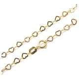 Corrente Love Choker Em Ouro 18k Elos Coração 40cm Cor Amarelo