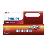 Pack 12 Pilas Alcalina Aaa Philips 