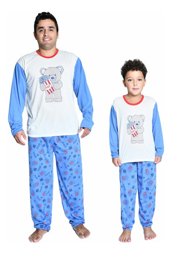 Kit 2 Pijama Familia Inverno Pai Filho Ou Pai Filha Combine