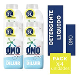 Pack Detergente Omo Diluir 500ml Rinde 3lt X 4 Un.