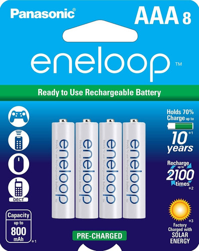 Pilas Recargables Eneloop Aaa X8