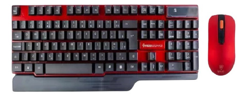 Kit Teclado E Mouse S/ Fio Kross Vermelhoke-km553v1 Vermelho