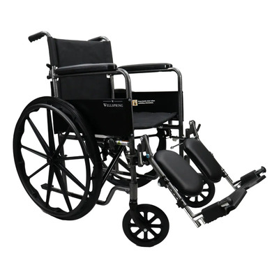 Silla De Ruedas Con Eleva Piernas Premium Plegable Color Gris oscuro con negro | Envío gratis