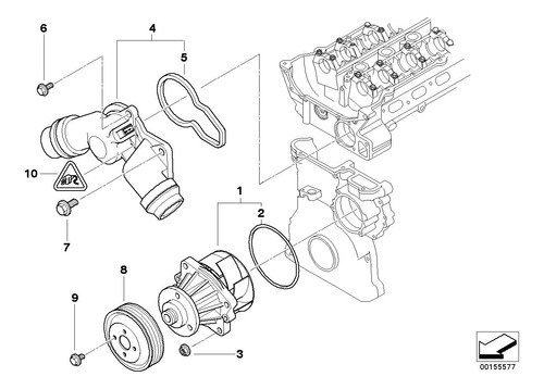 Termostato Bmw 320i 323 325 328 330 525 528 530 X3 X5 Z3 C Foto 2