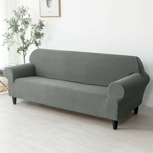 Funda Protectora Sofa 3 Cuerpos Color Gris Oscuro Liso