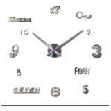 Reloj De Pared 3d Grande Diseño Moderno Plateado