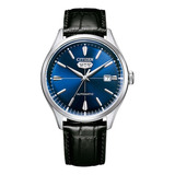 Reloj Citizen Automatic Nh839020l Hombre Color De La Malla Negro Color Del Bisel Plateado Color Del Fondo Azul