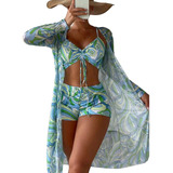 Bikini Blue M Uk Plug, 3 Conjuntos De Ropa De Playa Con Esta