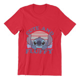 Polera Unisex Lilo Y Stitch Mono Fluffy Estampado Algodon