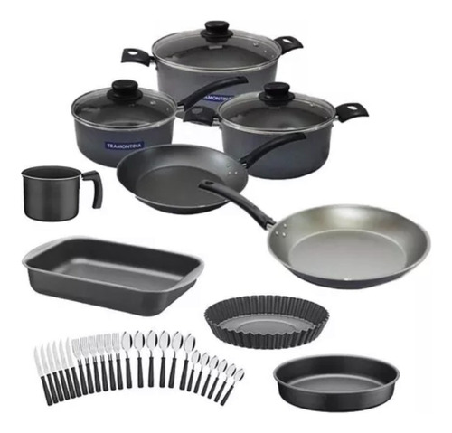 Set Combo Cocina Tramontina Teflon Antiadherente 33 Unidades