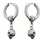 Aretes Piercing Hombre Craneo/ Calavera Arracada Acero 1 Par