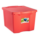 Caja Organizadora Plástica Reforzada Fullbox 120 Lt Wenco Color Rojo