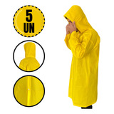  Capas Chuva Impermeável Pvc Capuz Forrada Epi Kit 5 Unid 