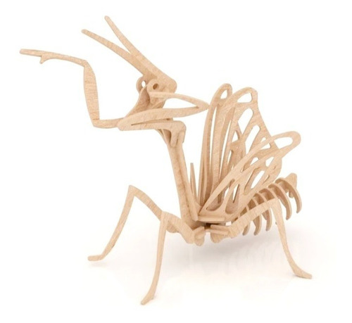 Rompecabezas De Madera 3d, Modelo Insecto, Mantis Religiosa.