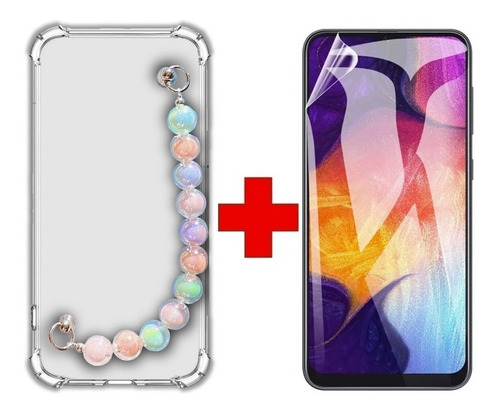 Carcasa Cadena Perlas + Lamina Hidrogel iPhone 8