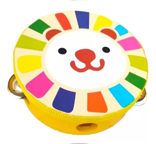 Pandero Musical Infantil Diseño Osito Amarillo 6 Pulgadas