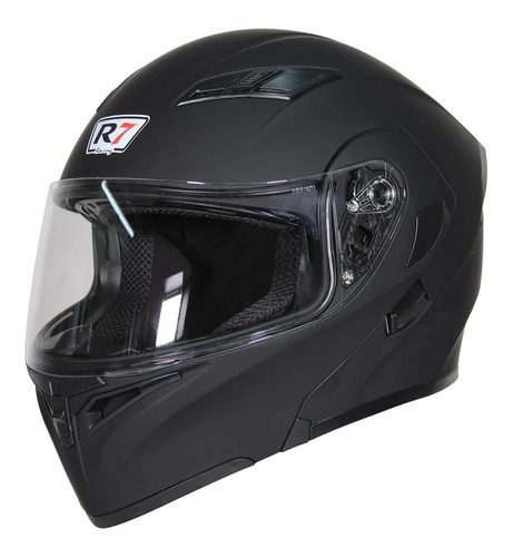 Casco Abatible R7 Racing Unscarred Doble Mica Dot Negro