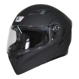 Casco Abatible R7 Racing Unscarred Doble Mica Dot Negro