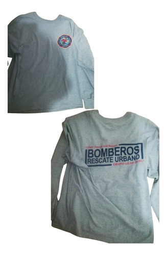 Remeras Manga Larga Estampada Bomberos Usar Peru Original. 