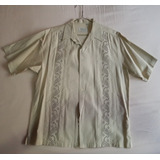 Camisa Algodón Tipo Guayabera Verde Vintage ( 2004)  Ch