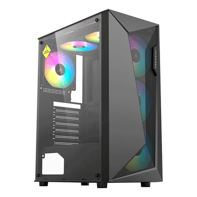 Gabinete Gamer Acegeek Atlas R338 Mid-t Lat De Vidro C/4 Fan