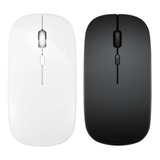 Mouse Bluetooth Recarregável E Silencioso Macbook E Pc Preto Cor Branco