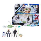 Star Wars Mission Fleet Luke Skywalker, Grogu ,r2-d2, Ahsoka