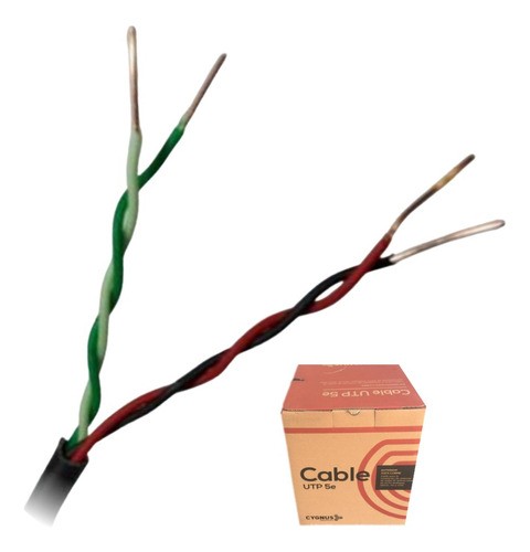 Cable Utp Cat5e 100% Cobre X305m Negro 2 Pares (4 Hilos)