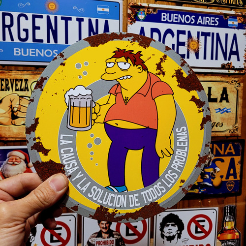 Cartel Chapa Simpson Cerveza Barnie Vintage Apto Exterior