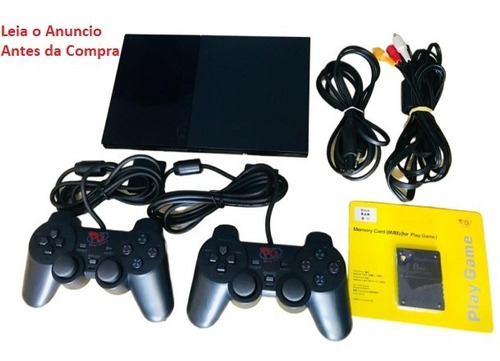 Playstation 2 +2 Controle +1 Memory C + Jogo+ Leia O Anúncio