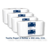 Toalla De Papel 8 Rollos X 250 Mts. C/u Hoja Simple