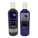  Shampoo + Enjuague Silver Matizador 375ml Han