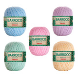 Kit 5 Barbante Barroco Maxcolor Candy Colors Fio Nº 06 400g