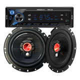 Combo Estereo Auto Led Bluetooth 1 Din Parlantes 6 Pulgadas