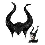 Máscara Touca Malévola Chifre Maleficent Feminina Carnaval