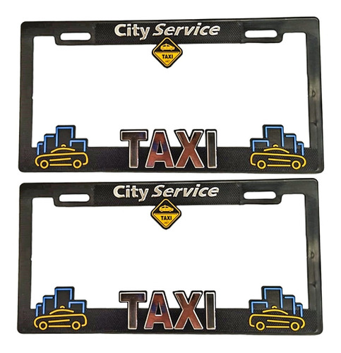  Portaplacas Premium Taxi Juego 2 Piezas