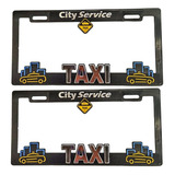  Portaplacas Premium Taxi Juego 2 Piezas