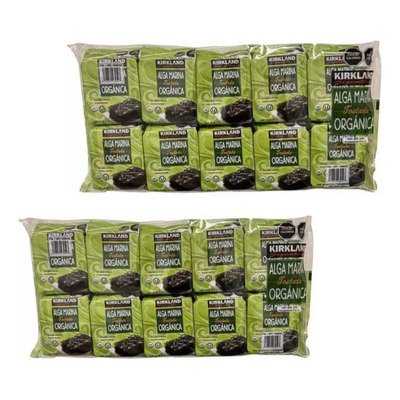 2 Pack Alga Marina Orgánica Sazonada-tostada-10 Bolsas 17 Gr