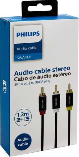 Cable Audio/video Philips 2x1 Swa4131, 1.2 Mts; Electrotom 