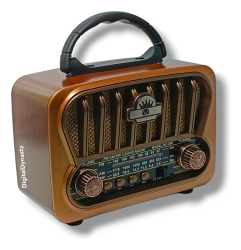 Radio Am Fm Vintage B369 Bluetooth Usb Recargable Retro Tws
