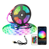 Tiras De Luces Led 5050 Rgb 5m App Bluetooth Control Usb