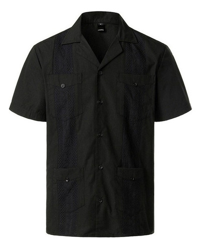 Camisa Estilo Guayabera Cubana Revere, Casual, Manga Corta