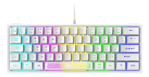 Teclado Con Cable K61 Rgb 60 Por Ciento 62 Teclas Ergonómico