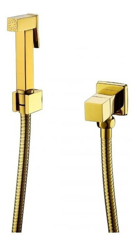 Ducha Higiênica De Banheiro Luxo Quadrada Metal Dourado Gold