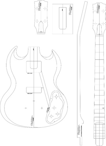 Plantilla Bajo Sg  - Luthier - Mdf 6mm