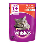 Pouch Whiskas Sabor Carne En Salsa Para Gatos Adultos 85gr